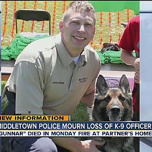Police dog dies in fire at officer's home - YouTube