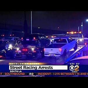 Dozens Arrested In South LA Street Racing Bust - YouTube