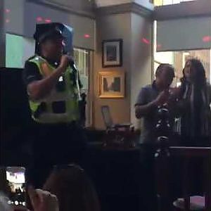On duty Glasgow cop sings karaoke - YouTube