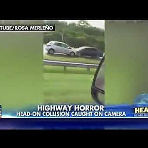Highway horror: Head-on collision caught on camera - YouTube