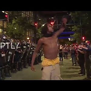 Charlotte Riots: Protester shot & tear gas deployed during clashes with police - YouTube