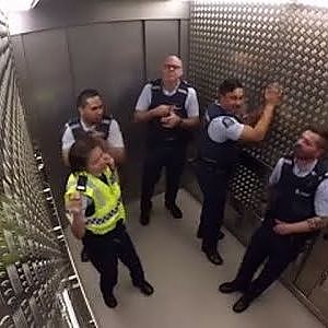 Raw: New Zealand Cops Have Elevator Drum Session - YouTube