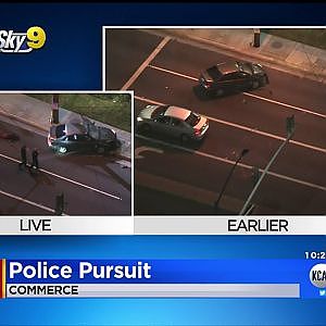 Police Chase Crash - Pursuit Ends in Commerce (Los Angeles) - YouTube