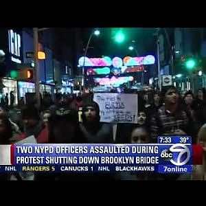Police issue warning after 2 officers assaulted amid massive protests in Brooklyn, Lower Manhattan - YouTube
