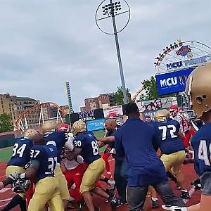 Fight breaks out after FDNY-NYPD football game - YouTube