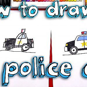 How To Draw A Cartoon Police Car - YouTube