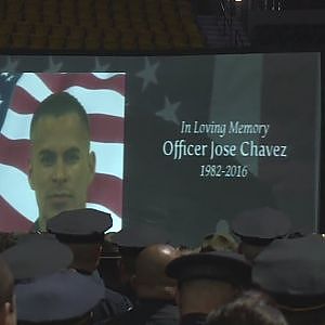 Officer Jose Chavez funeral services - YouTube