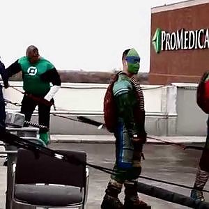 Superheroes Save Halloween at ProMedica Toledo Children's Hospital - YouTube