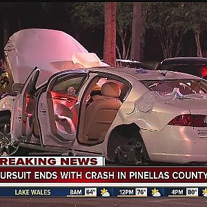 Pursuit ends with crash in Pinellas County