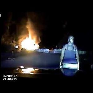 Police Rescue Driver Seconds Before Vehicle Explodes - YouTube