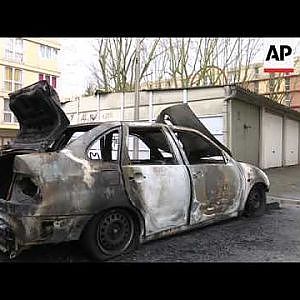 Car dealership torched in Paris violence - YouTube