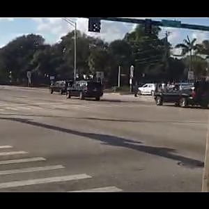 President Trump's Motorcade Departing WPB - YouTube