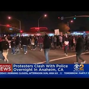 Anaheim Protest Turns Violent - YouTube
