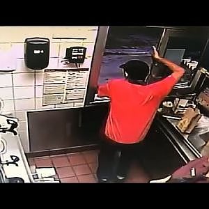 Florida McDonald's Worker Jumps Through Drive-Thru Window To Save Police Officer - YouTube