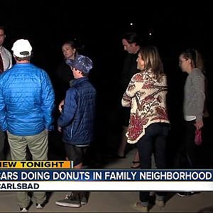 Cars doing donuts in family neighborhood - YouTube
