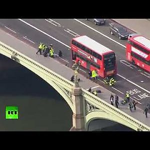 London: Aftermath of terror attack near UK Parliament (Drone footage) - YouTube